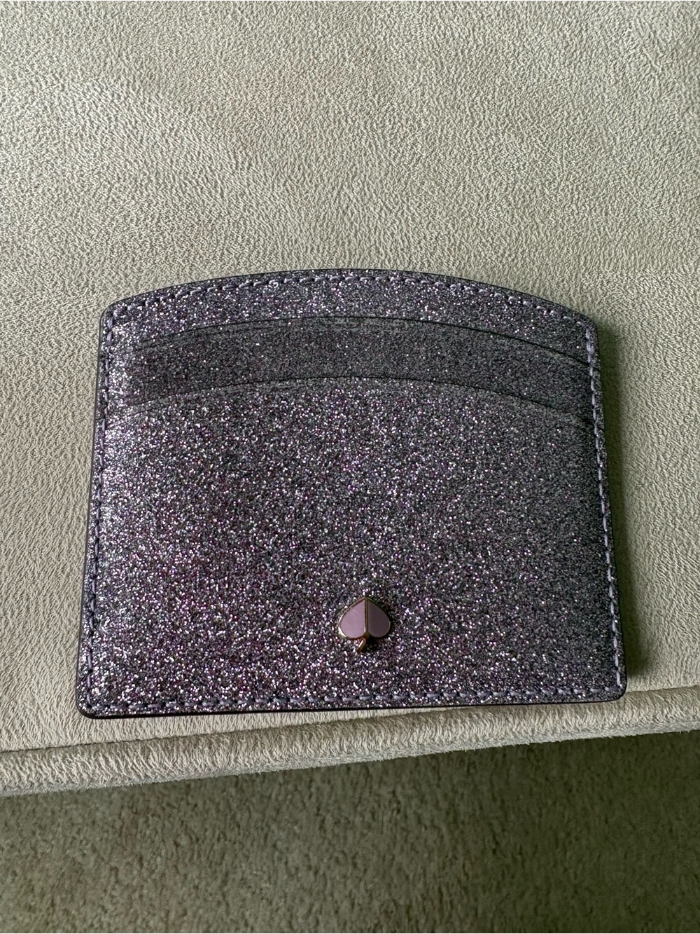 kate spade glitter purple card holder